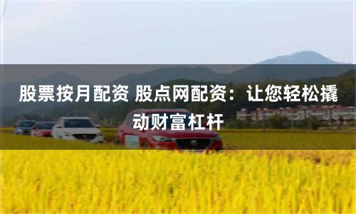 股票按月配资 股点网配资：让您轻松撬动财富杠杆