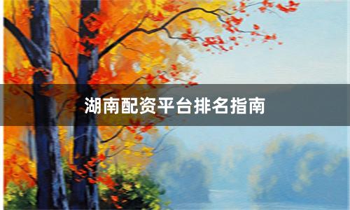 湖南配资平台排名指南